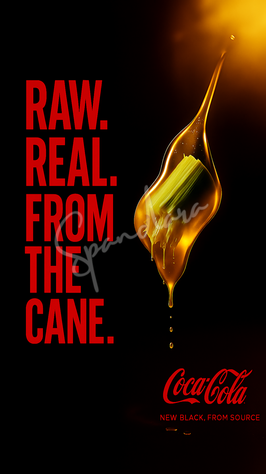 Raw. Real. from the cane cocacola rebrand
